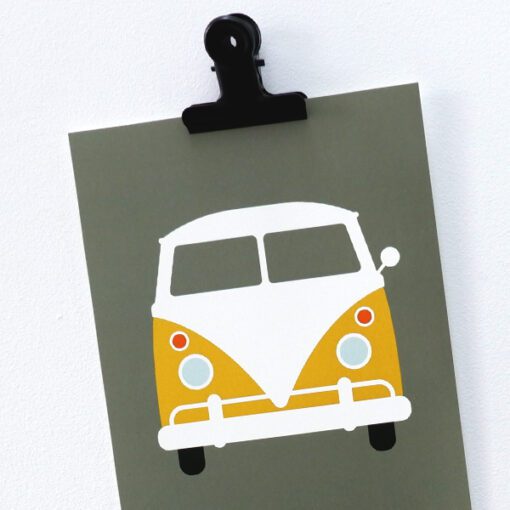 Poster set Safari busje olijf groen 2